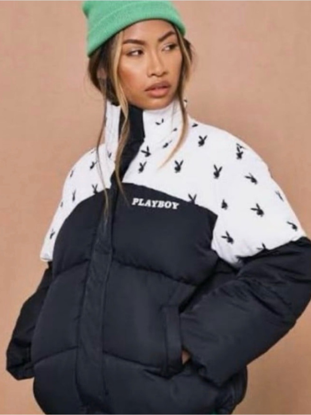 NEW Missguided + Black and White Puffer Jacket